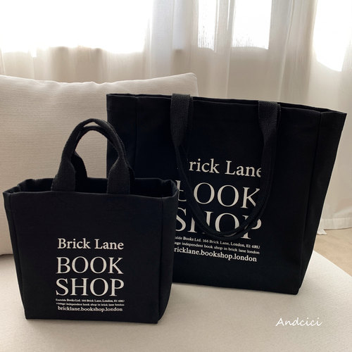 ANDCICI◆英国伦敦书店BRICK LANE帆布包购物袋单肩包托特包书包