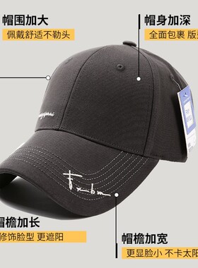 2025年新款韩系男女通用棒球帽刺绣潮流户外遮阳防晒宽帽檐鸭舌帽