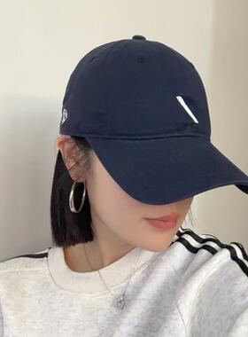 男女通用2025新款韩版刺绣斜杠宽檐软顶棒球帽百搭显脸小鸭舌帽
