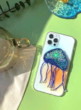 TRstudio亮片云母手机壳气囊支架串珠手作闪亮适用于iphone13安卓