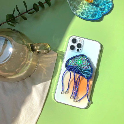 TRstudio亮片云母手机壳气囊支架串珠手作闪亮适用于iphone13安卓