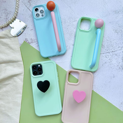 少女心支架手机壳把手手机壳