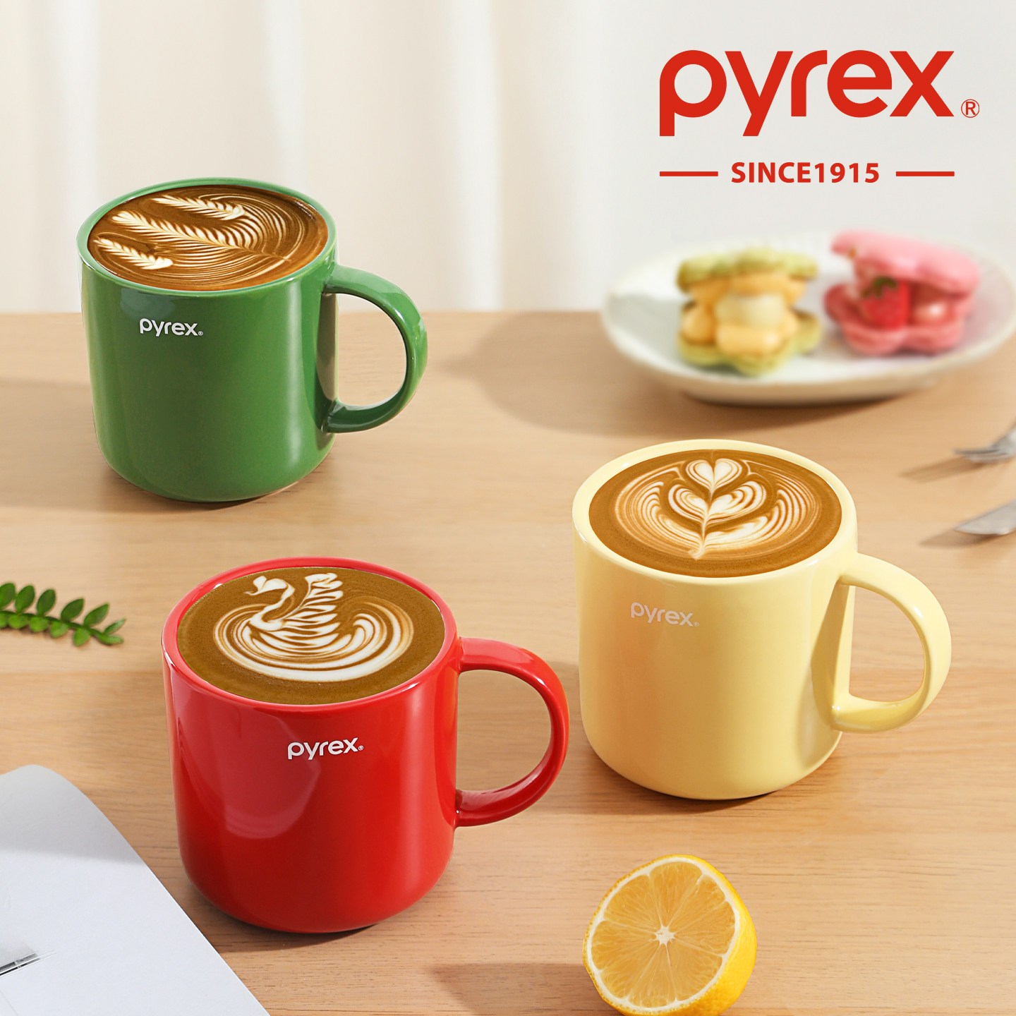 PYREX百丽康宁水杯陶瓷杯马克杯高颜值杯子家用喝水咖啡杯泡茶杯