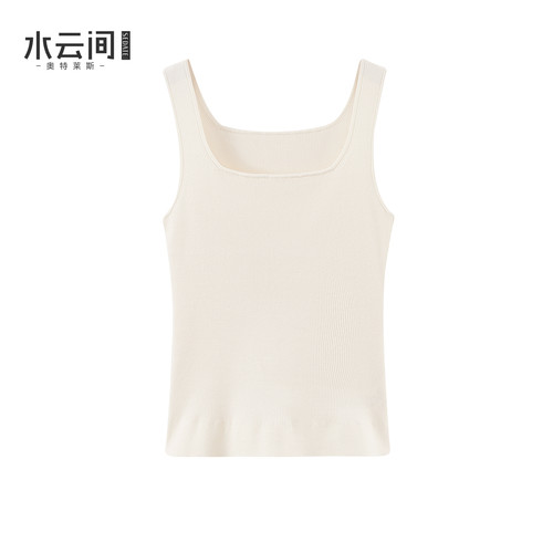 水云间白色小方领毛针织衫背心上衣女吊带内搭打底衫修身显瘦2026