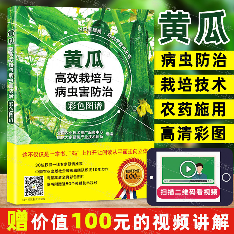 有视频农业书籍黄瓜高效栽培与病虫害防治彩色图谱农业种植技术大全书农药知识大全农作物农用链霉素现代大棚蔬菜作物育种学种植业