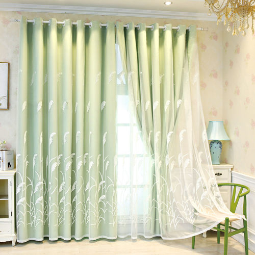 北欧风小清新全遮光双层定制刺绣