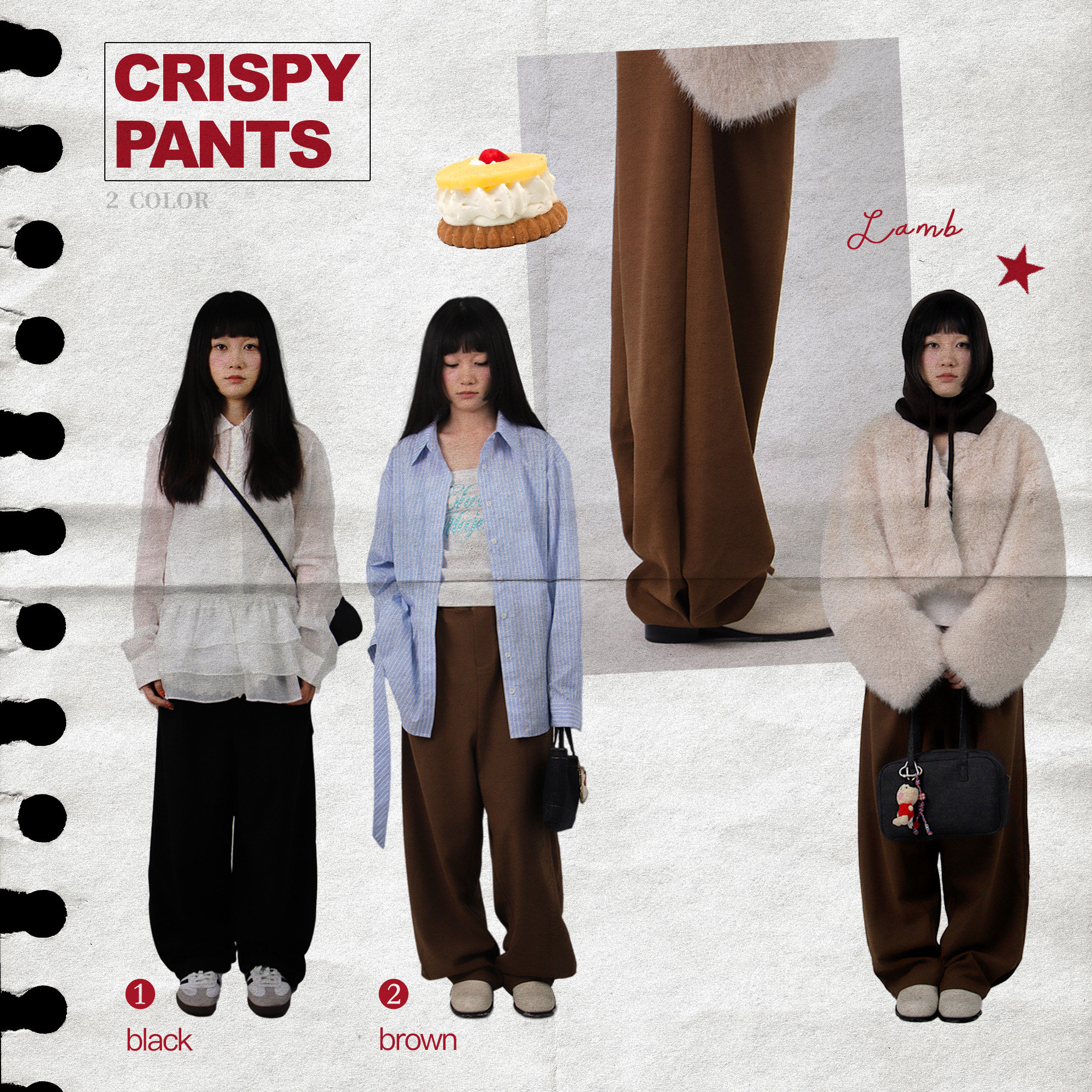 mylittlelamb 19. “crispy”两色 裤脚收口休闲西裤 休闲裤 秋冬