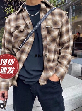 正品现货 Represent 春夏男士羊毛黄色格子衬衣衬衫外套 M06028