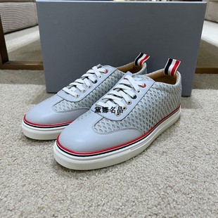 现货 Thom Browne MFD237A 正品 23春夏男士 拼皮网面系带运动休闲鞋