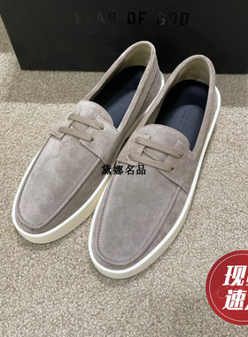 正品现货 Fear of God FOG 秋冬男士麂皮灰色系带乐福鞋FG80009