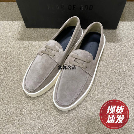 正品现货 Fear of God FOG 秋冬男士麂皮灰色系带乐福鞋FG80009