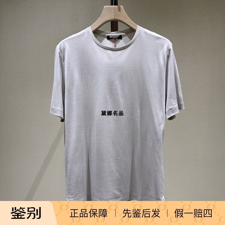 正品现货 Loro Piana 26春夏男士真丝棉质纯色圆领短袖T恤FAF6128