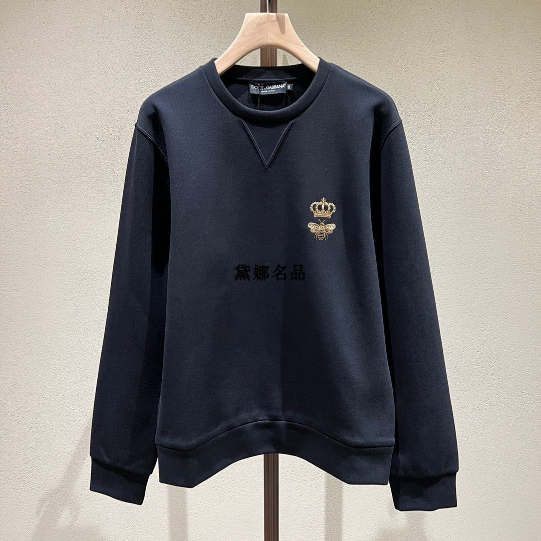 正品现货 DG 24秋冬男士刺绣皇冠蜜蜂圆领卫衣 G9ABJZ