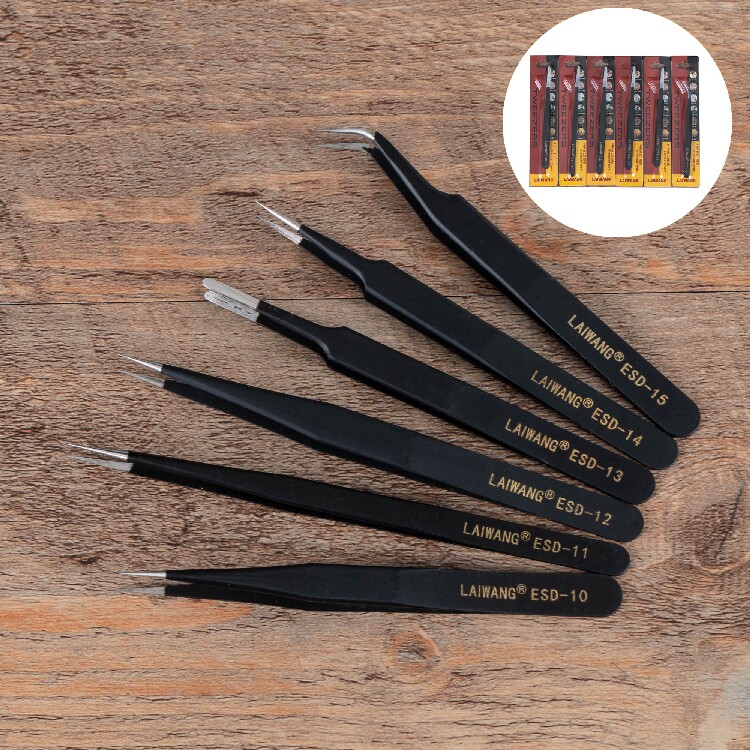 1.5MM镊子LAIWANG 精密尖头弯头压边精密型 燕窝镊子