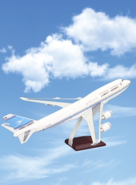 飞机模型波音B747科威特航空航模礼品摆件B777客机树脂模型摆件
