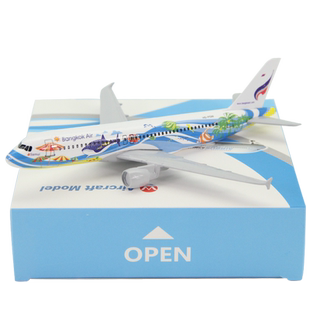 仿真飞机模型空客A320泰国曼谷航空鱼彩绘机 A320曼谷鱼 金属16cm