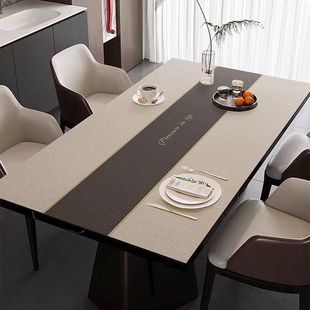轻奢高级感桌垫免洗可擦防水防油长方形桌布简约北欧风桌面保护垫