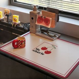 厨房台面吸水垫沥水垫餐垫布免洗硅藻泥桌垫咖啡机垫桌面防滑茶垫
