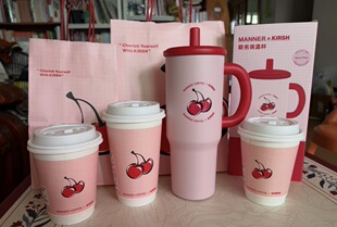 Manner x Kirsh联名款保温杯不锈钢吸管杯大容量水杯闺蜜生日礼物