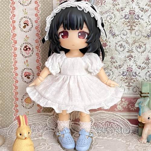 ob11ymy p9  娃衣 轻熟风 落肩方领连衣裙