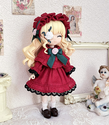 ob11 p9/阿巳2.0 蔷薇少女cos 真红娃衣 三件套