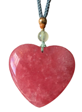 水玉冰魄天然红纹石链大红心相印