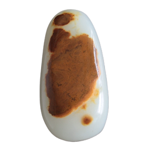 水玉冰魄天然碳酸盐质玉手把件阿富汗玉把玩原石带皮方解石玉打孔