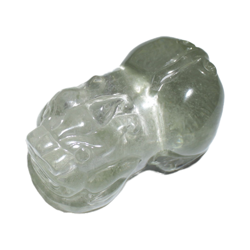 水玉冰魄天然绿幽灵貔貅实物把玩