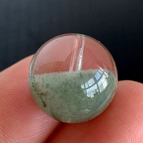 天然绿幽灵聚宝盆散珠圆珠配件