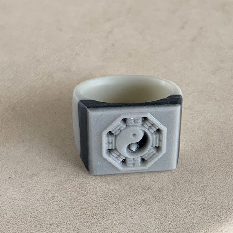 水玉冰魄天然太极玉戒指男款指环太极图阴阳鱼中指食指板指多款