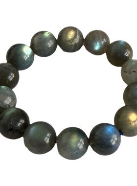 天然拉长石手链蓝光水玉冰魄