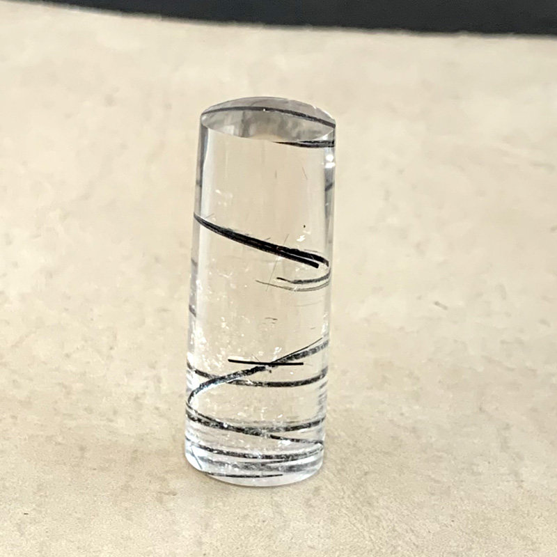 天然黑发晶印章水晶圆章私人姓名闲章藏书画清透刻字定制实物