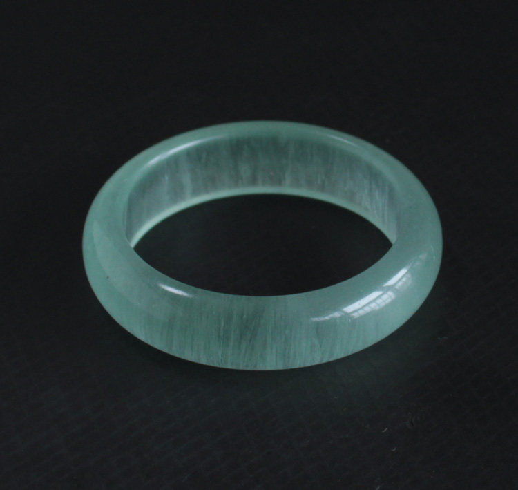 水玉冰魄天然彩莹石手镯 拉丝萤石镯子 发丝萤石蓝绿莹石实物