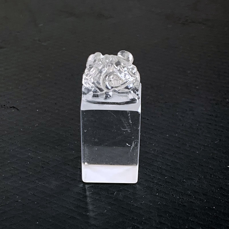 天然白水晶雕刻玄武印章方章