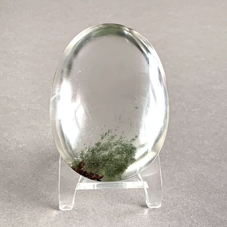 天然绿幽灵把玩水晶手把件