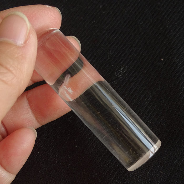 水玉冰魄实物天然白水晶印章圆章冰晶印章料原石章料礼品刻字定制
