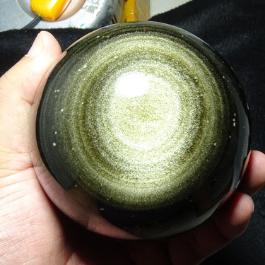 天然金曜石球水晶球摆件