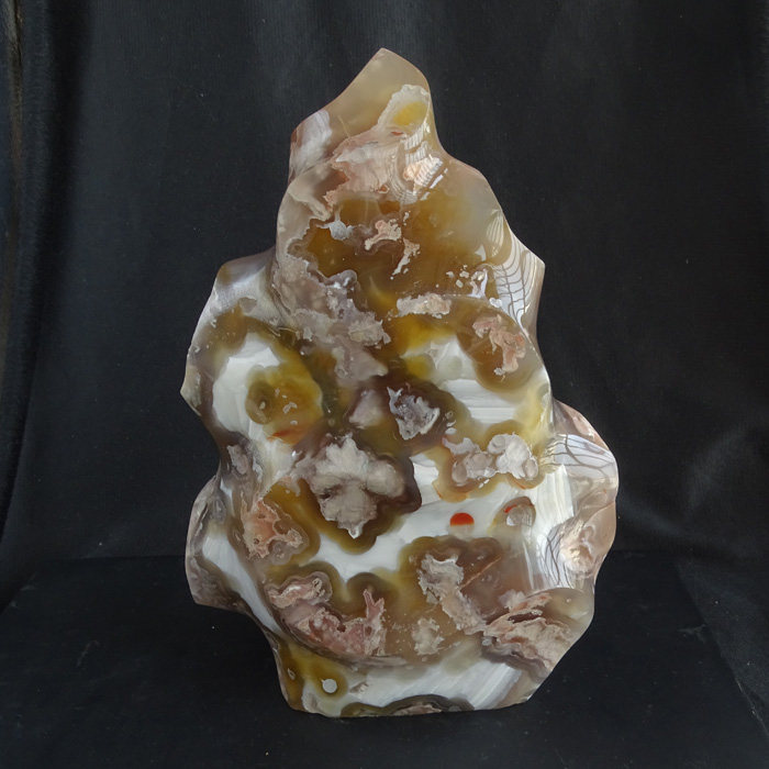 水玉冰魄 玛瑙摆件 樱花玛瑙摆件 火焰随形新房新居摆件