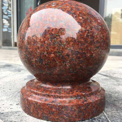 大理石进口花岗岩石材路障石球风水球门柱球挡车球印度红石球圆球