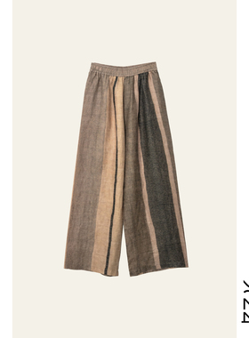 【枝叶间】100亚麻不规则热带雨林印花超松弛老钱休闲裤6126K292B