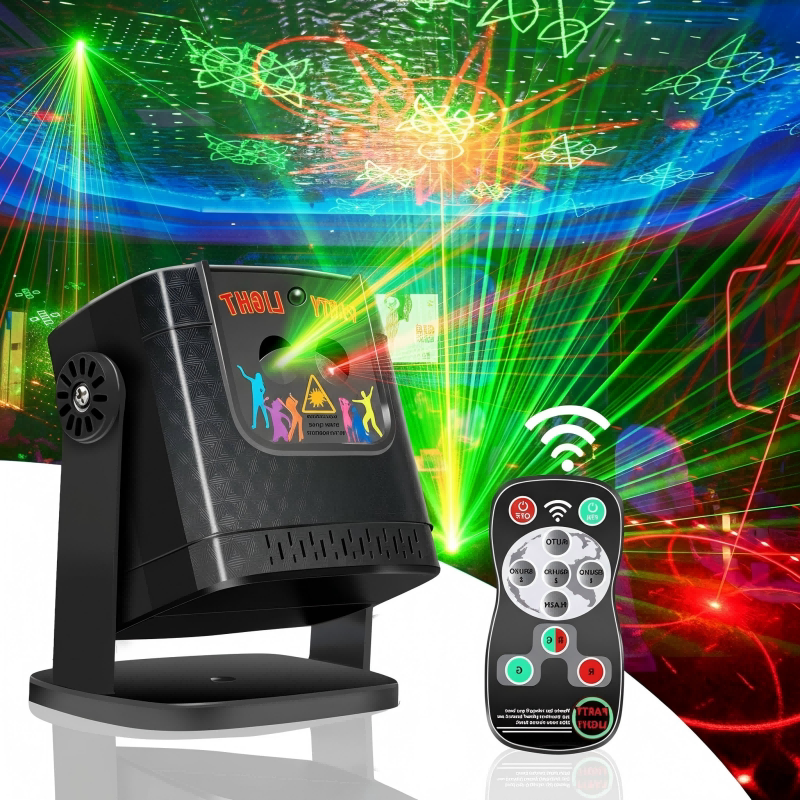 舞台灯声控幻彩激光派对灯酒吧KTV氛围灯遥控usb充电车载装饰灯