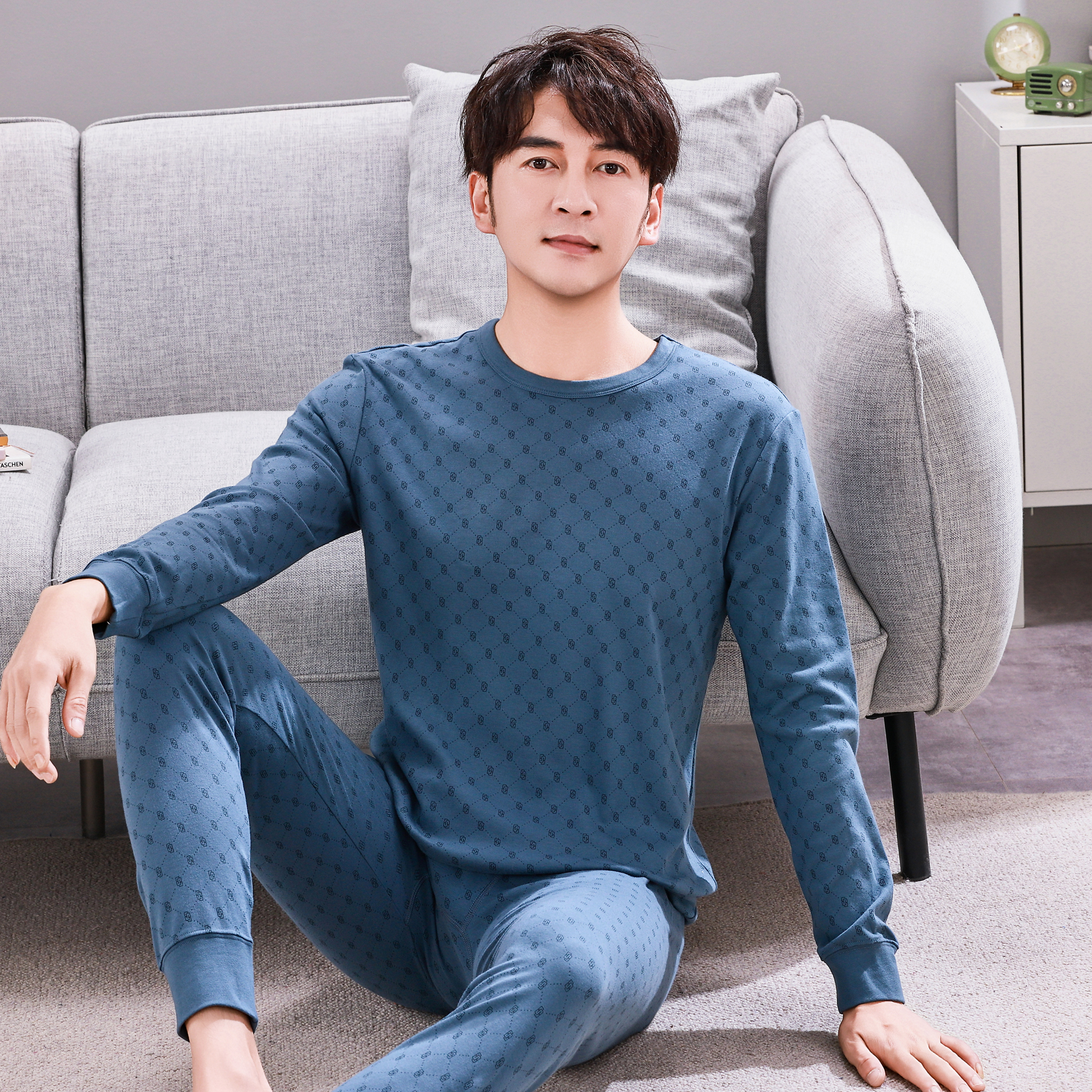 意大莱男士秋衣秋裤纯棉内衣套装