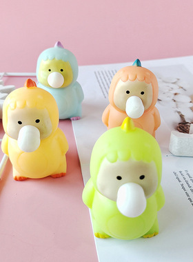 Squishy Mochi Fidget Toys  squeezy Stress ball吹泡泡鸭子恐龙