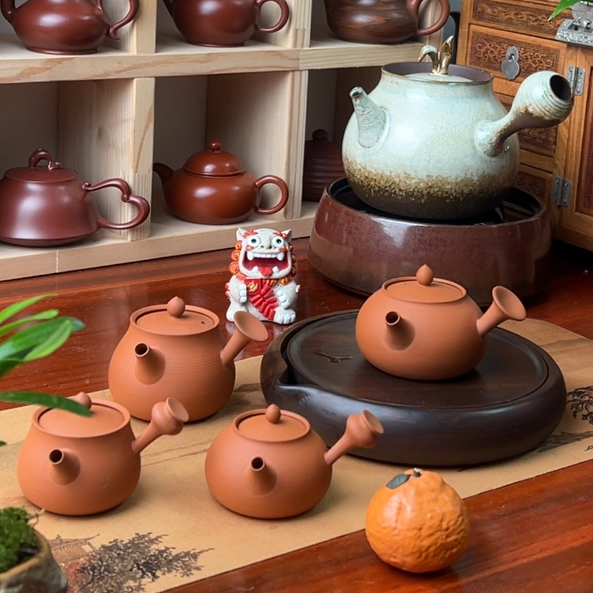 急须壶侧把功夫茶壶手工梅花孔卡茶壶