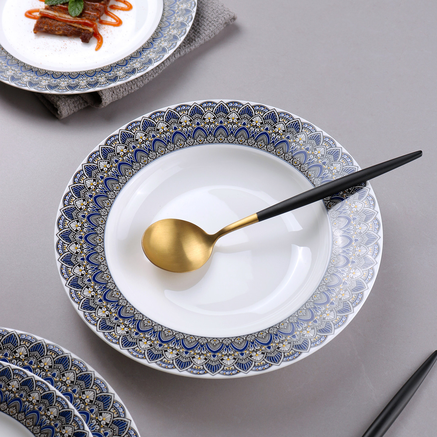 高颜值骨瓷餐具家用陶瓷盘子鱼盘特色西餐牛排盘高级米饭汤碗菜盘,餐饮具,盘,淘宝优惠券,粉丝福利购,淘宝优惠卷