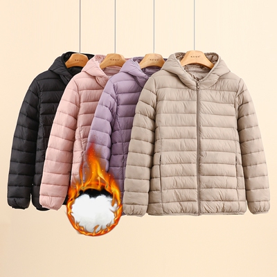 女士连帽棉服妈妈保暖外套