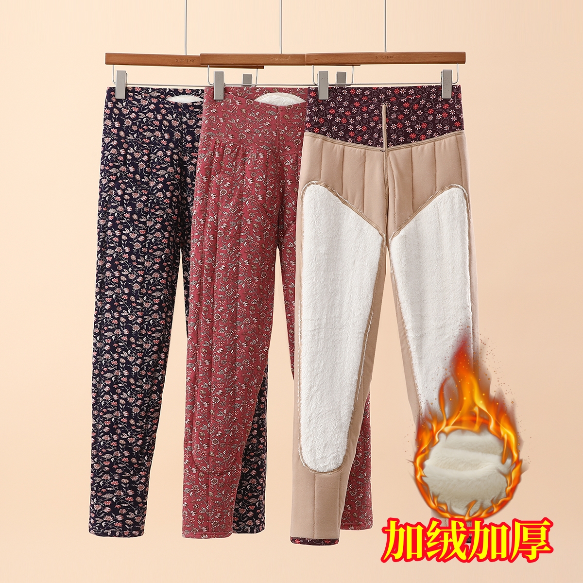 2025年冬季女士棉裤加绒加厚高腰护膝妈妈装保暖裤奶奶棉裤可外穿