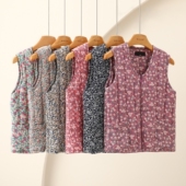 马甲女2024年冬季 新保暖背心妈妈夹棉马夹中老年宽松大码 坎肩棉服