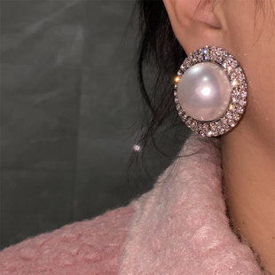 欧韩夸张大珍珠耳钉女2022新款耳环高级感轻奢时尚百搭耳环耳饰