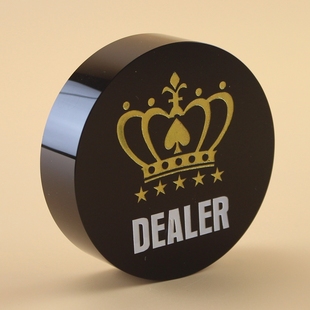 DEALER庄家位压牌片庄位牌德州扑克百家乐黑杰克庄码亚克力指示牌